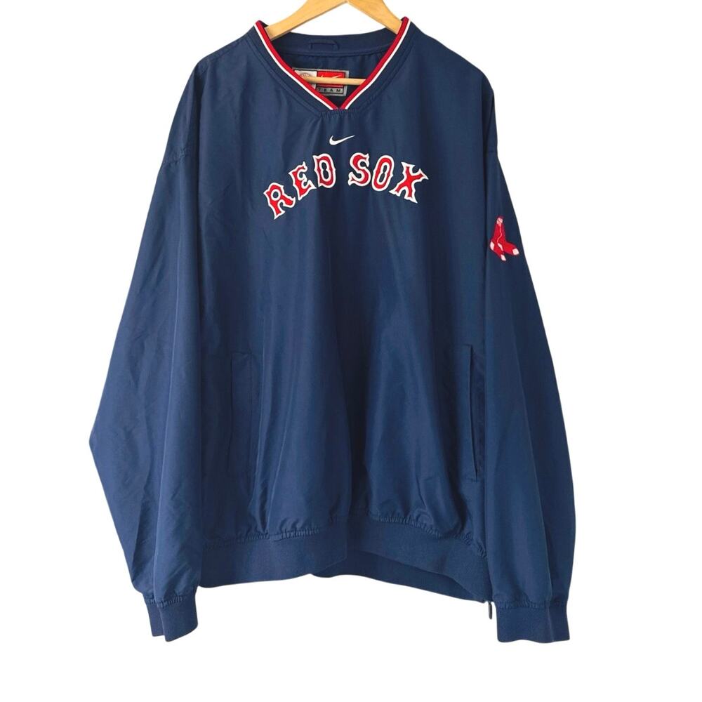 Boston Red Sox Nike Team MLB Pullover Windbreaker Jacket Mens XXL Center Swoosh